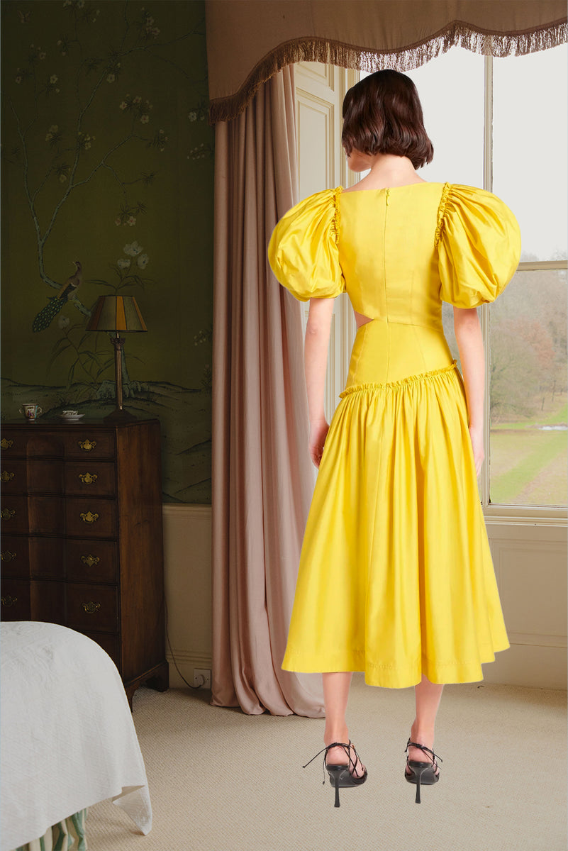 Rent Aje Yellow Chateau Cut Out Dress