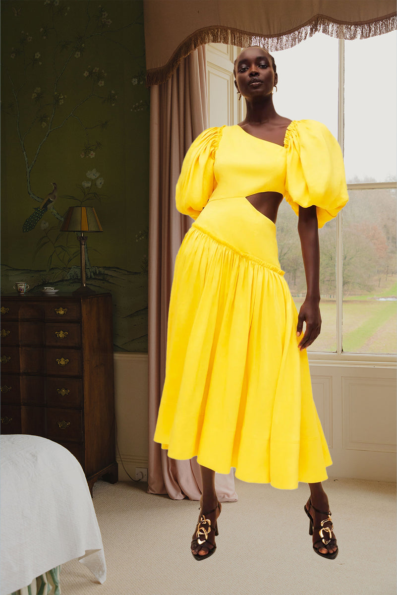 white christmas dresses Aje - Mimosa Cut Out Midi Hot Pink (Size 8) – Goldie's main image 0