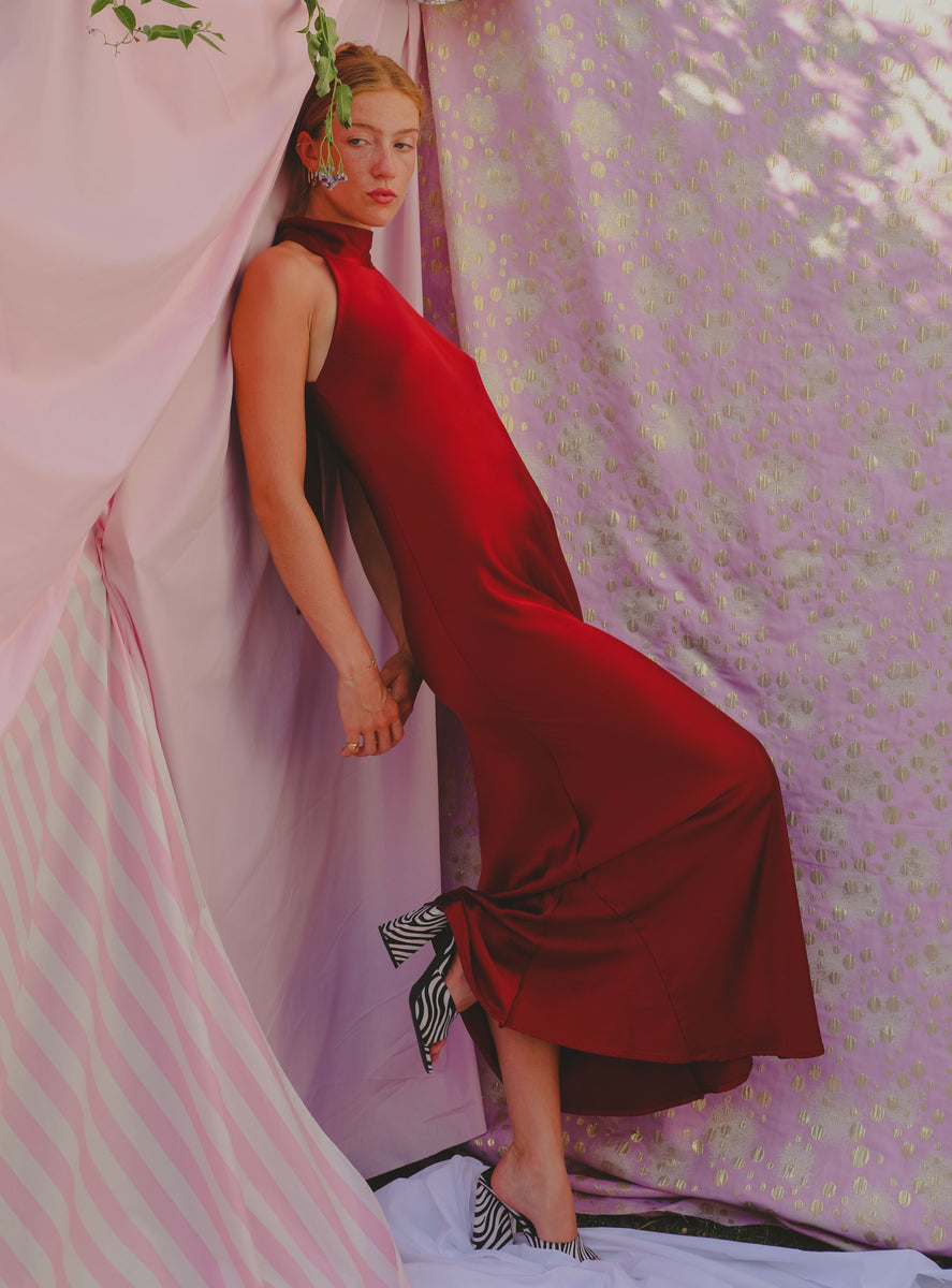 Rent Galvan Silk High Neck Dress
